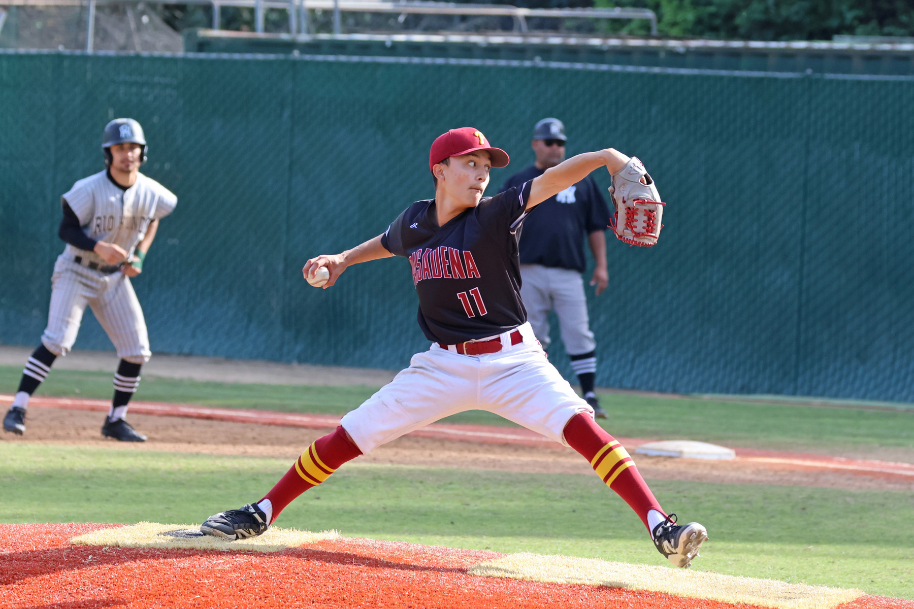 Matt Garcia has three wins and three saves as PCC's closer (photo by Richard Quinton).