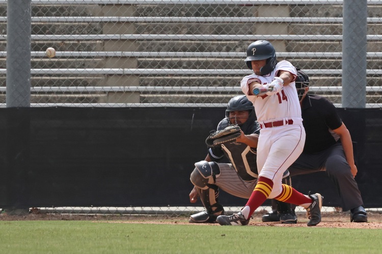 Chris Torres lines this hit in Thursday's home win (photo by Richard Quinton).