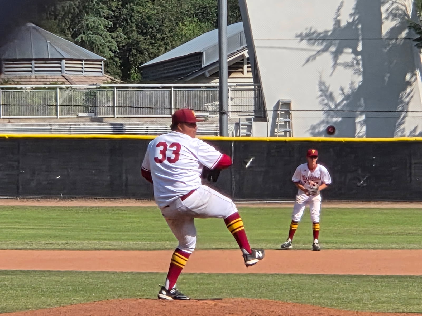 Alex Valencia hurls a pitch in Tuesday's win.