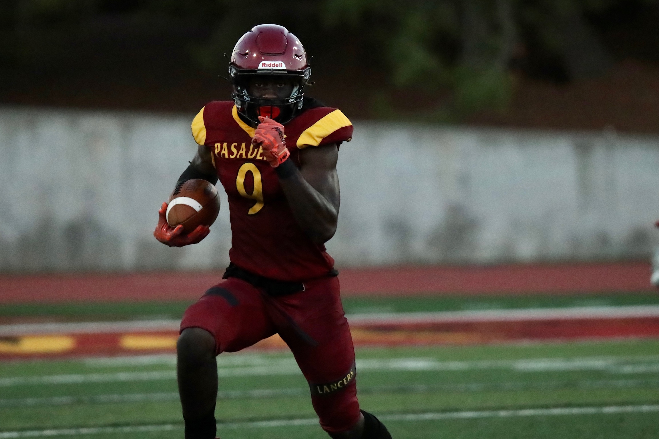 Justen Campbell ran back a kick 89 yards for a TD in the Lancers win over Desert on Saturday at Robinson Stadium.