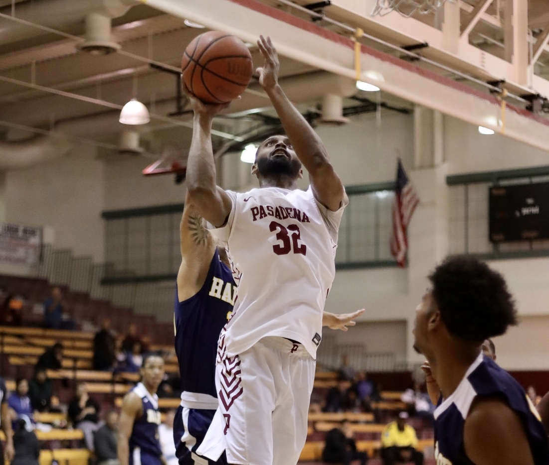 Deandro Worrell did his job with 20 points and 17 rebounds in PCC's loss Wednesday v. LA Harbor, photo by Michael Watkins.