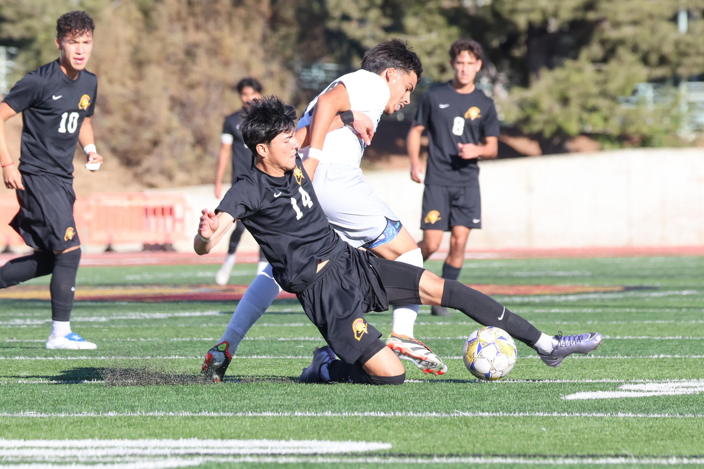 Angel Ballesteros (in a first round win) had a goal and assist to lift PCC at Mt. SAC (photo by Richard Quinton)