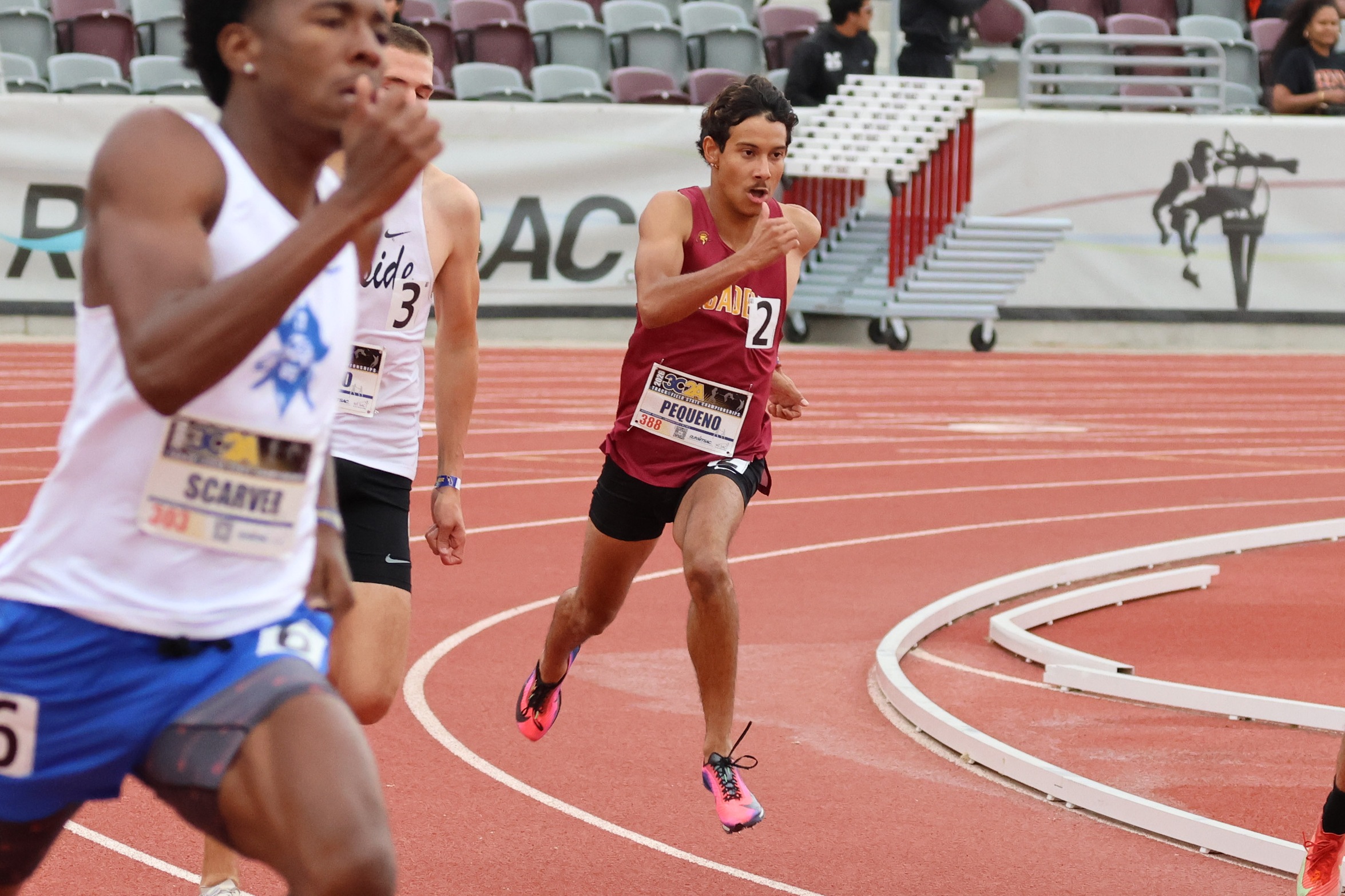 Anthony Pequeno races at the 3C2A State Championships on Saturday (photo by Richard Quinton).