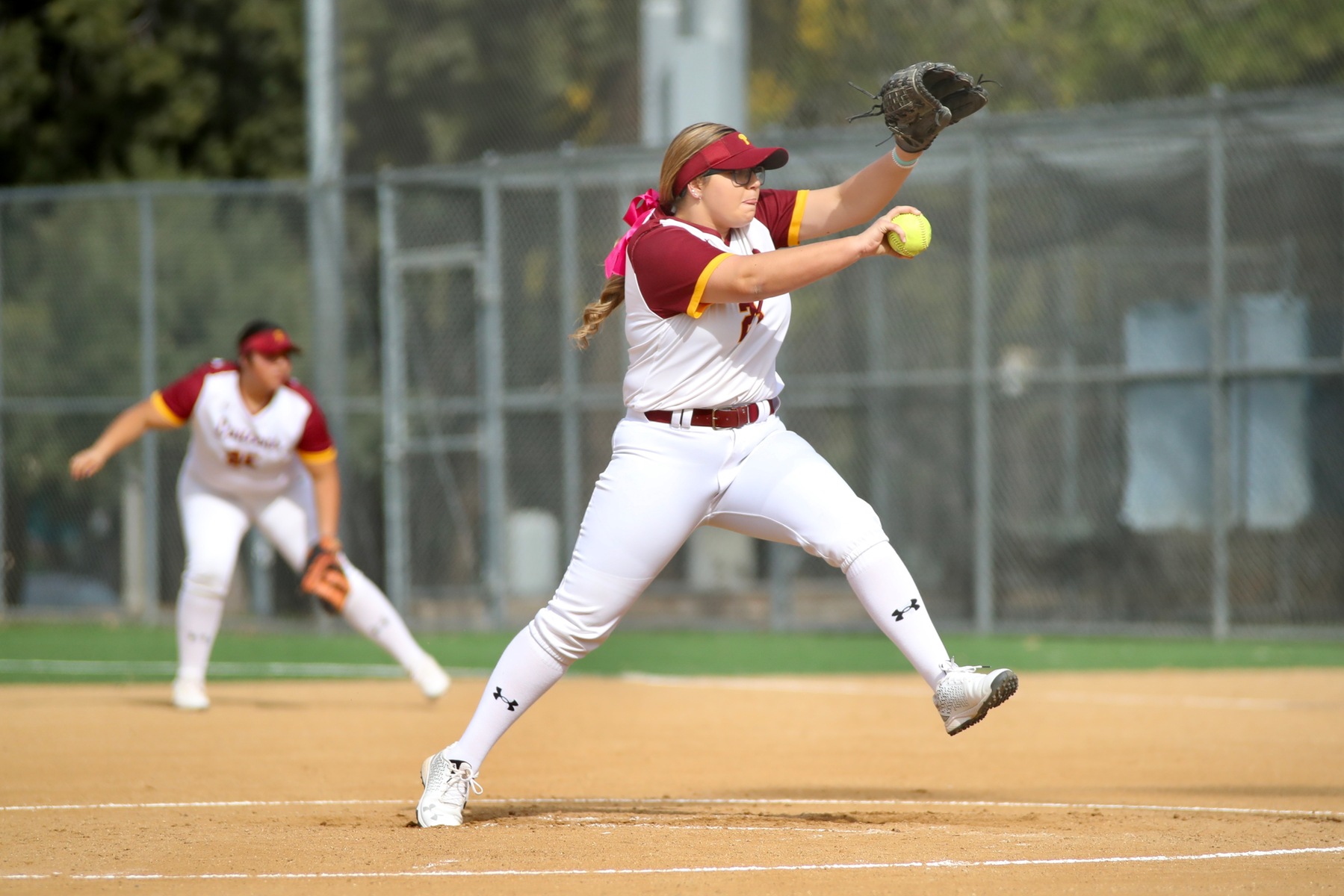 Lancer Austyn Helmuth fires a pitch in a recent game, photo by Michael Watkins.