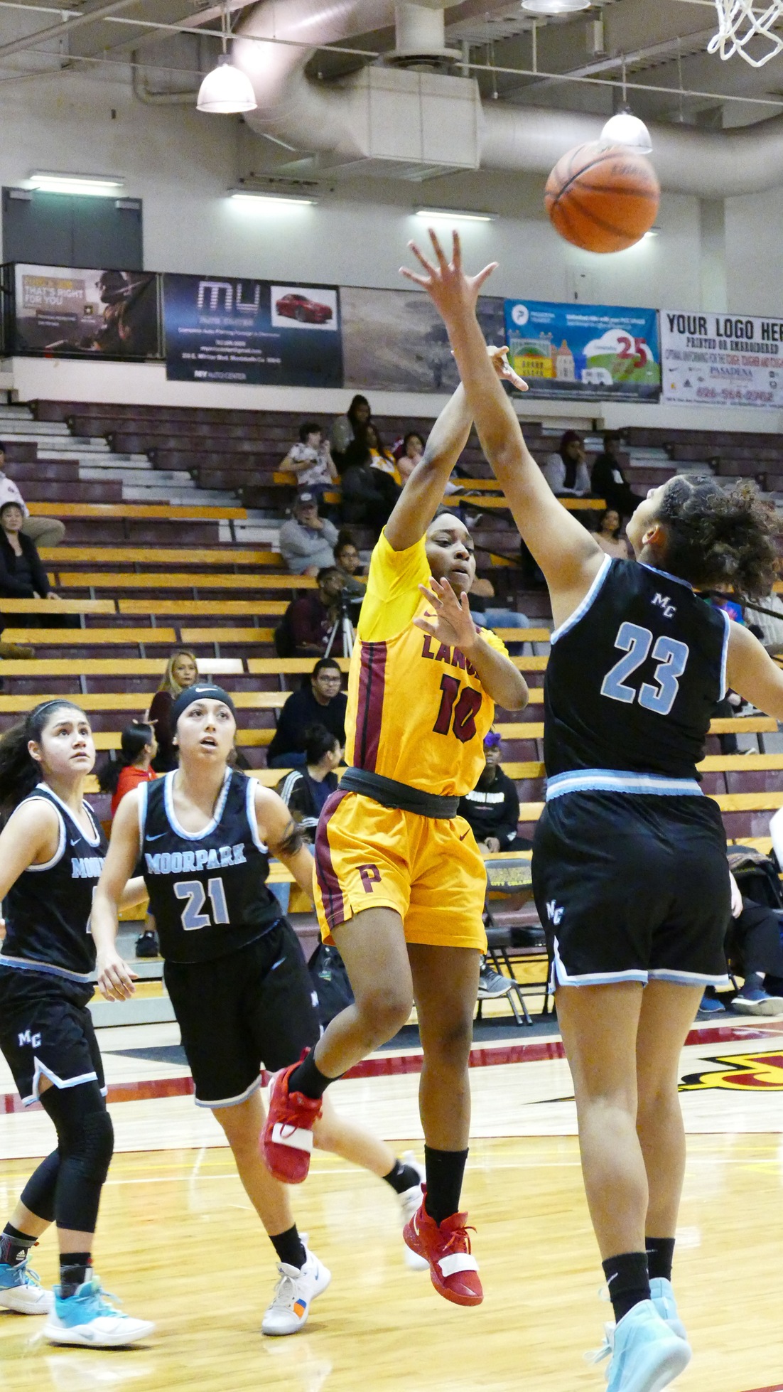 Lancer Kaniya Hill in action v. Moorpark, photo courtesy of Ken McLin.