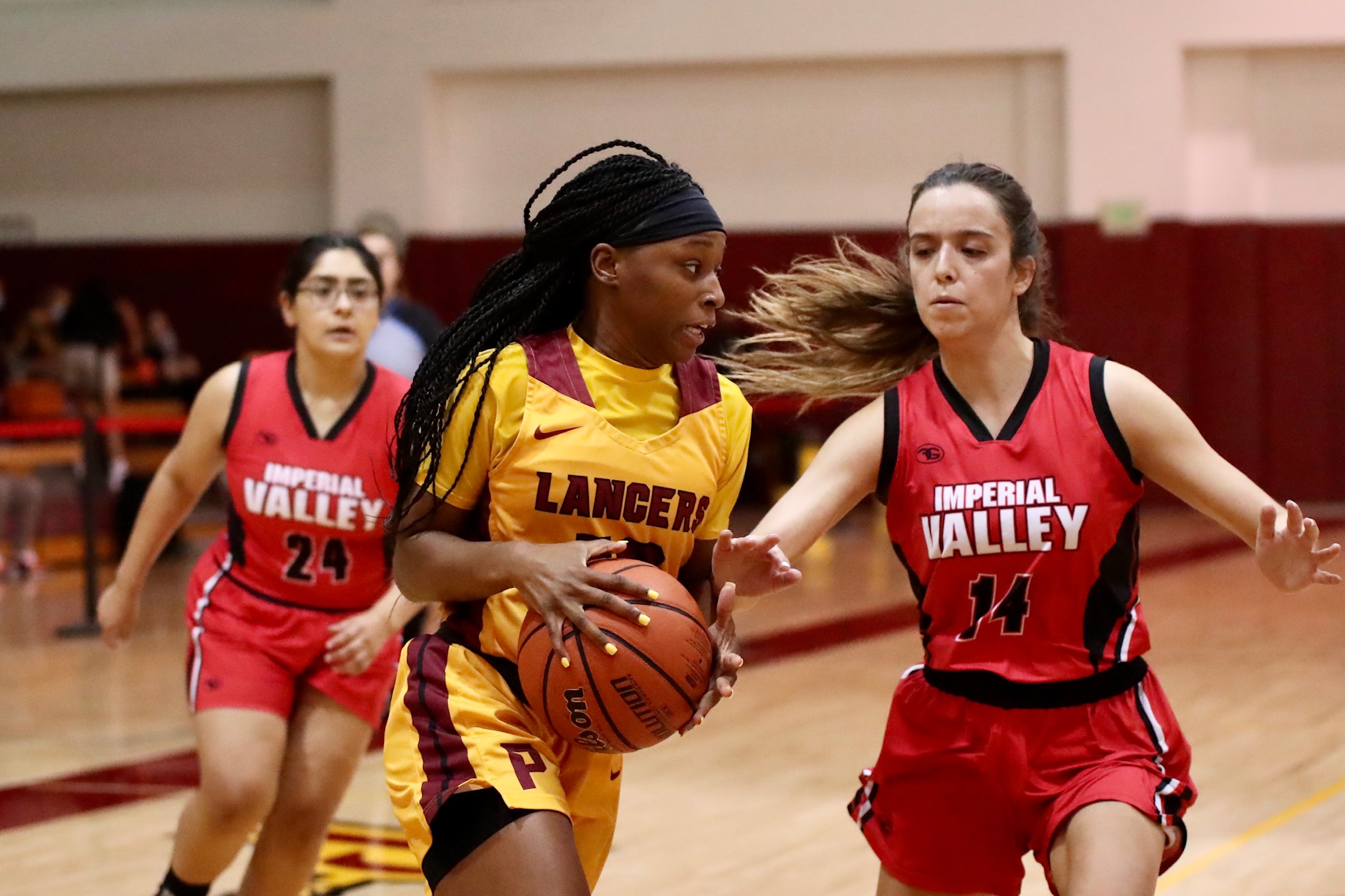 Kaniya Hill in a home game earlier this season (file photo by Michael Watkins).