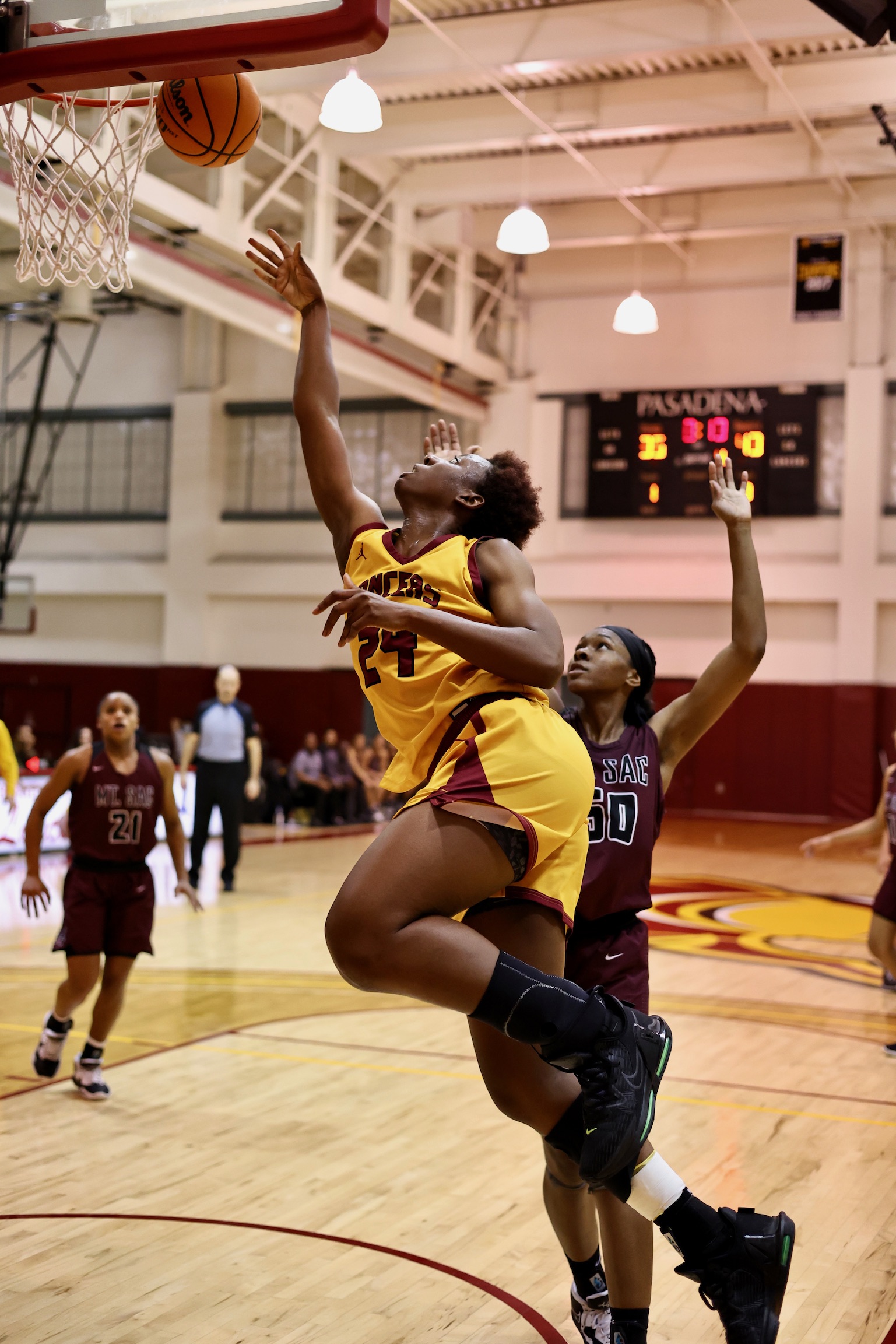 Tena Ikidi has had a great start to SCC North play with 44 points and 33 rebound in two games (photo by Michael Watkins).