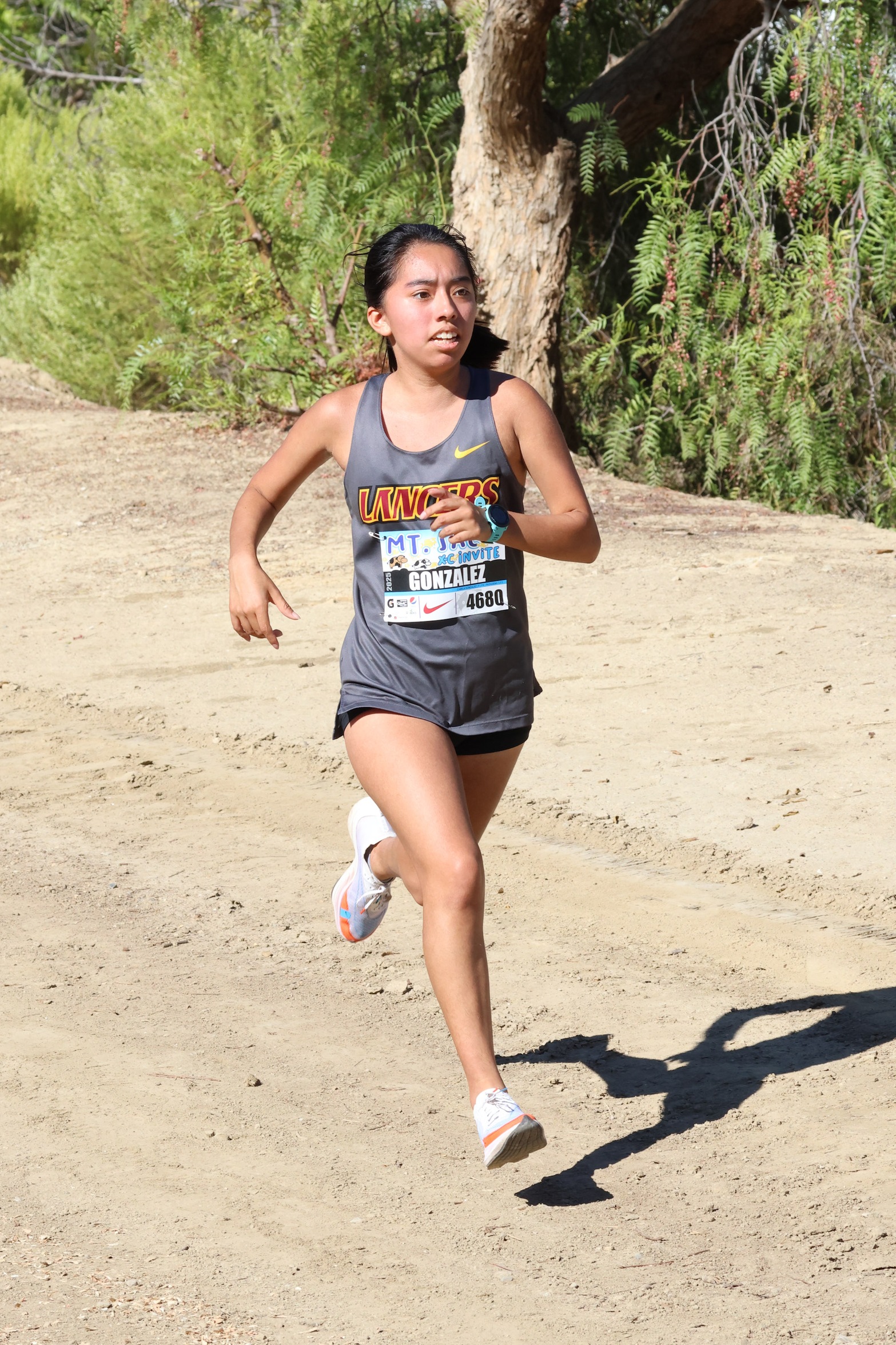 Camila Gonzalez in action during the Mt. SAC Invite (photo by Richard Quinton).